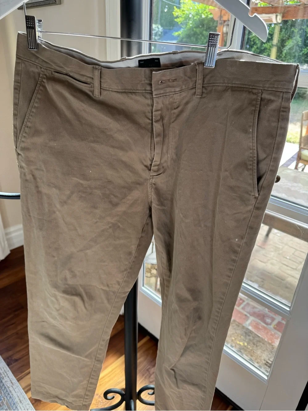 J. Crew Olive/Taupe Slim Straight Chinos SZ 35/32 GUC